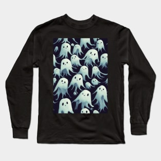 Spooky Ghost pattern, model 4 Long Sleeve T-Shirt